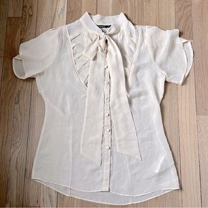 Atmosphere Sheer Neck Tie Blouse. Size 12/40.